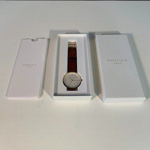 Rosefield AMS NYC Women's Watch - Leather Strap - Rose Gold 33 mm Case